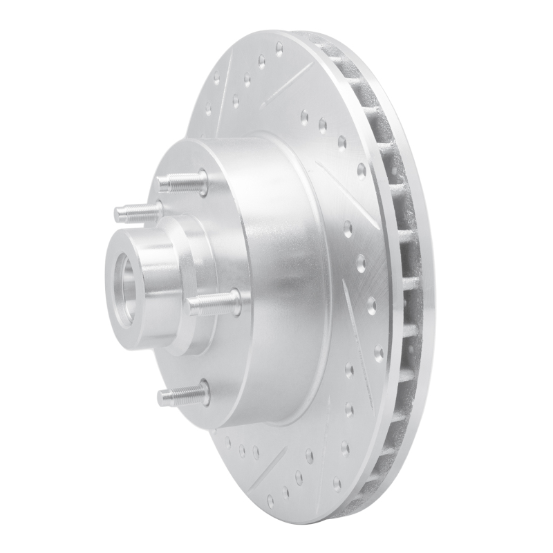 Dodge Ram 1500 Van Brake Rotor (1) - Front Left - R1 Concepts - Drilled & Slotted - Silver - 2003